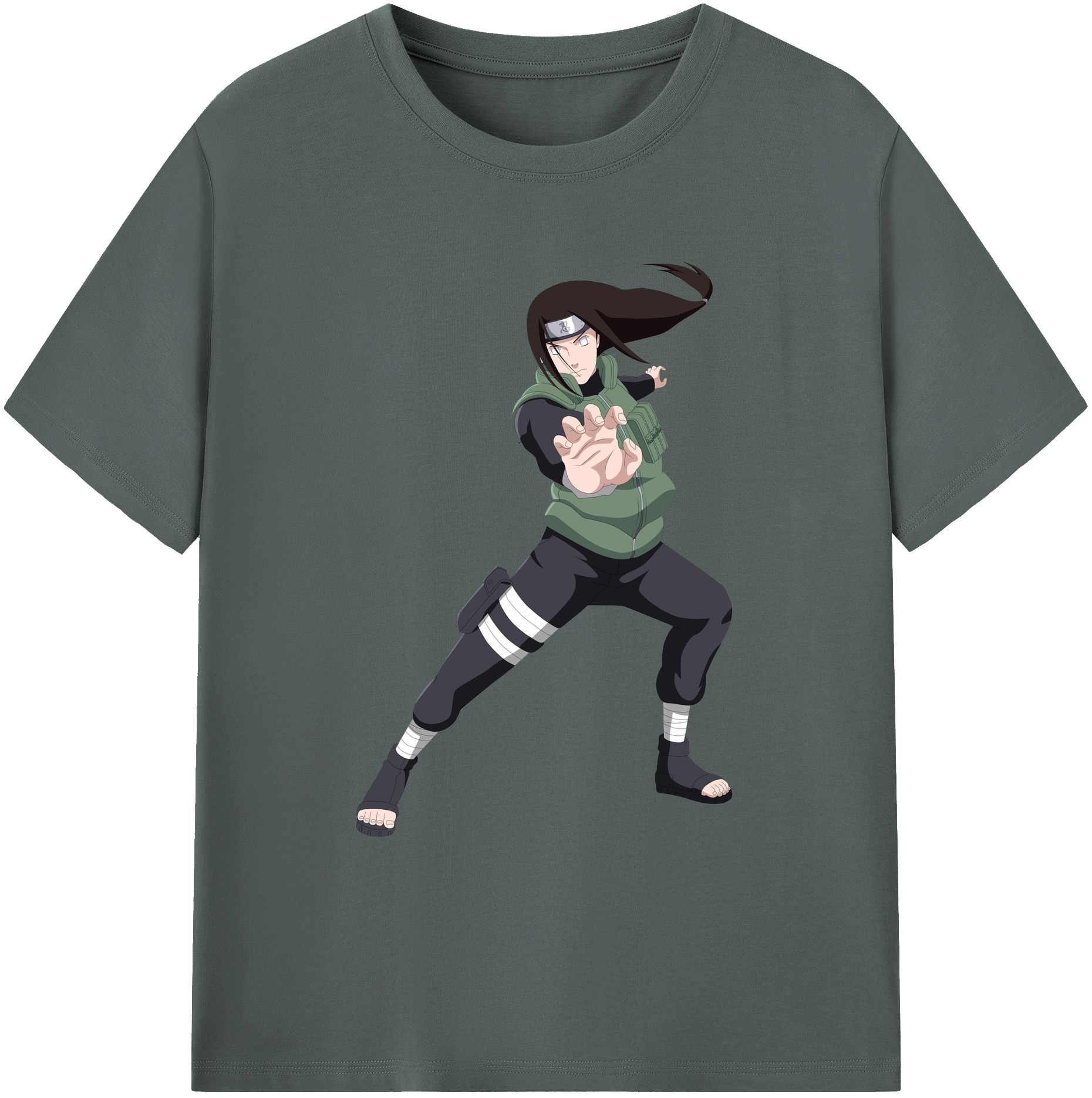 （画像用） NARUTO -ナルト- 日向ネジ Hyūga Neji 綿100％ メンズ半袖Tシャツ｜肌触りやわらか＆通気性